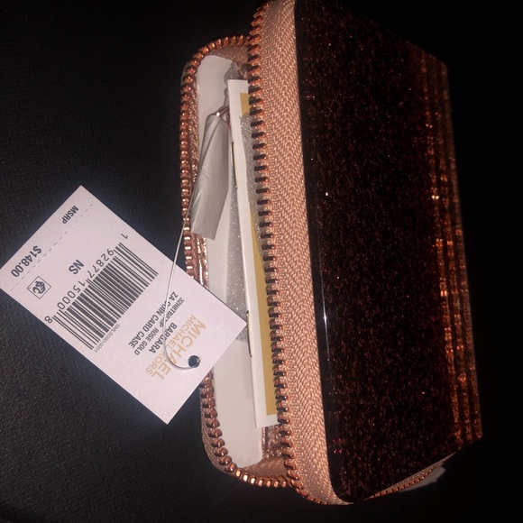 MK-Barbara Metallic Zip-Around Coin Card Case - Picture 5 of 8